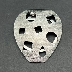 Lieba USA Silver Tone Modern Geometric Scarf Clip Abstract Cutout Vintage